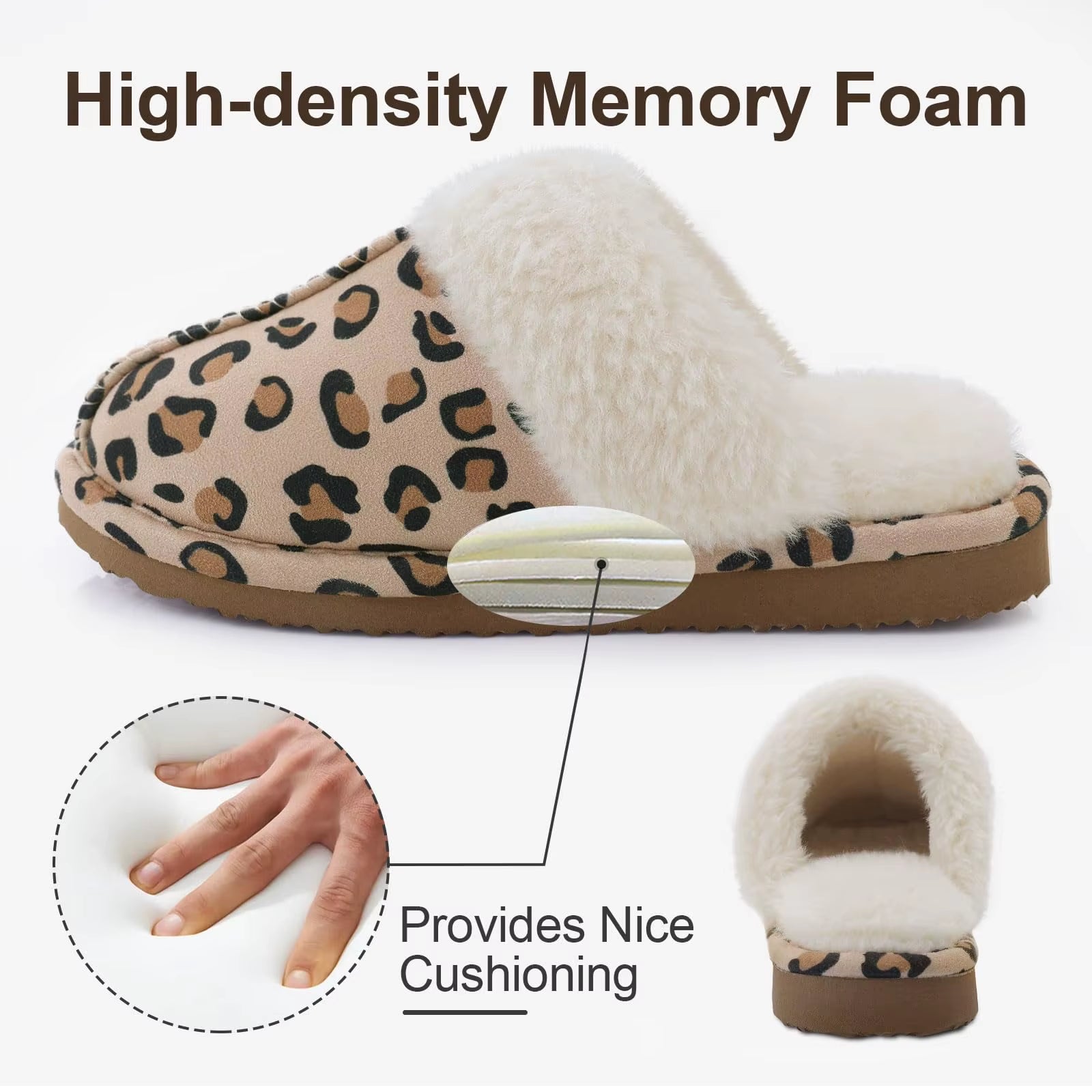 Litfun Women'S Fuzzy Memory Foam Slippers Fluffy Winter House Shoes Bedroom Warm Plush Slippers Outdoor New Fashion Fur Slippers